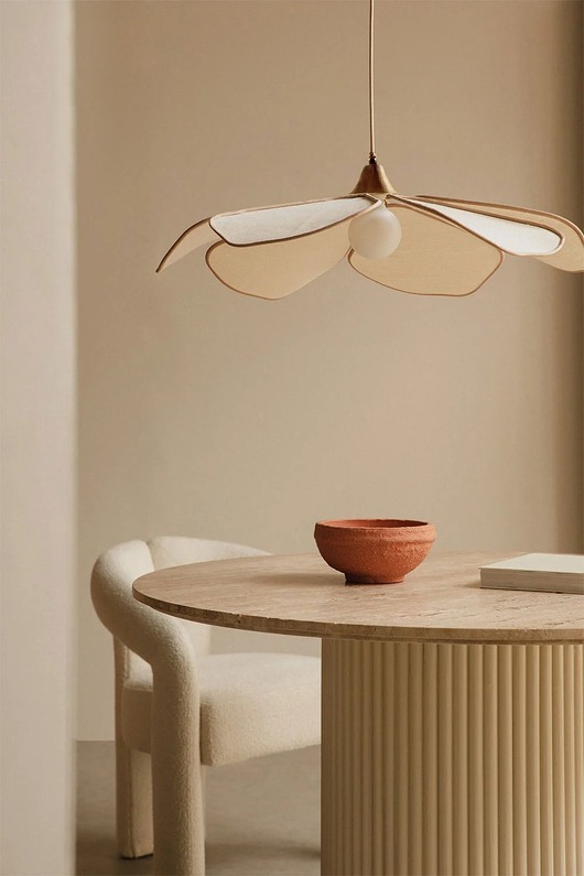 lampy wiszące Lampa sufitowa kremowo-beżowa Benavid Ø75 cm