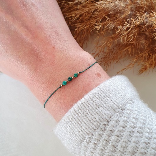 Bransoletka z malachitem LEI handmade 