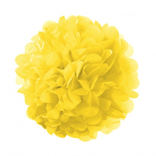 Pompony papierowe żółte cytrynowe 35 cm Wiewiórka i Spółka