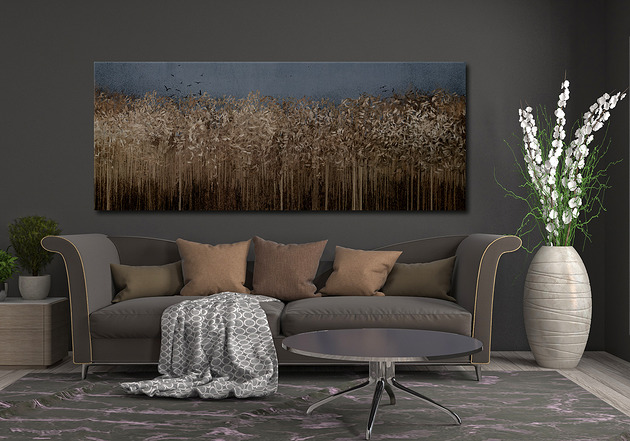 obrazy OBRAZ NA PŁÓTNIE -PEJZAŻ- ŁANY ZBÓŻ 150x60cm