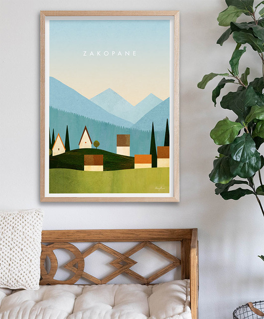 plakaty Zakopane - domki w górach - plakat fine art
