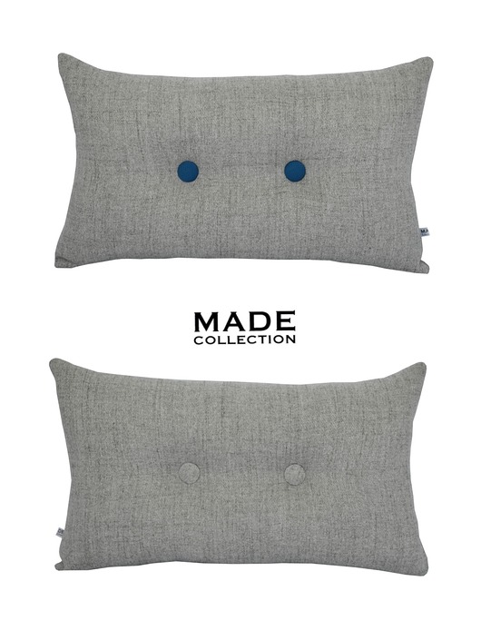 Poduszka dekoracyjna z guzikami COSY SZARY JASNY MADECollection