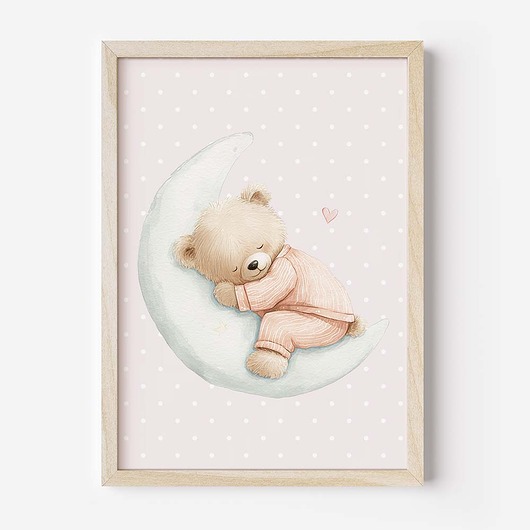 obrazy i plakaty do pokoju dziecięcego Plakat Na Ścianę Dla Dziewczynki Różowe misie nr. 4