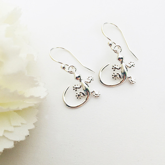 Kolczyki srebrne z jaszurką,  jaszczurki, gecko earrings Anemon Atelier