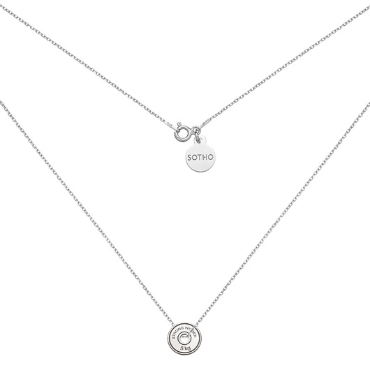 srebrne naszyjniki Srebrny naszyjnik z odważnikiem do hantli STRONG WOMEN 5 KG