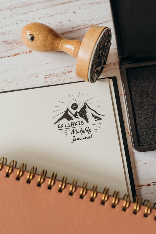 stemple Stempel Ex Libris "Zachód nad górami" - Zestaw