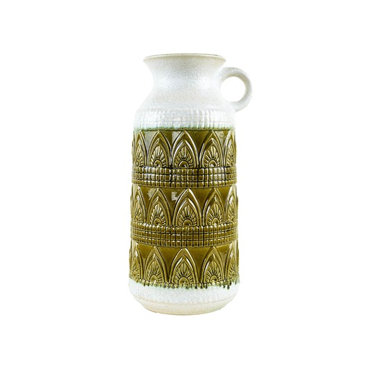 wazony Wazon ceramiczny West Germany z reliefowym pasem dekoracyjnym, lata 70.