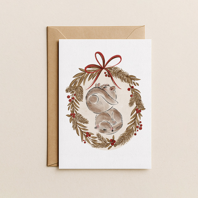 kartki świąteczne Kartka świąteczna z szynszylami