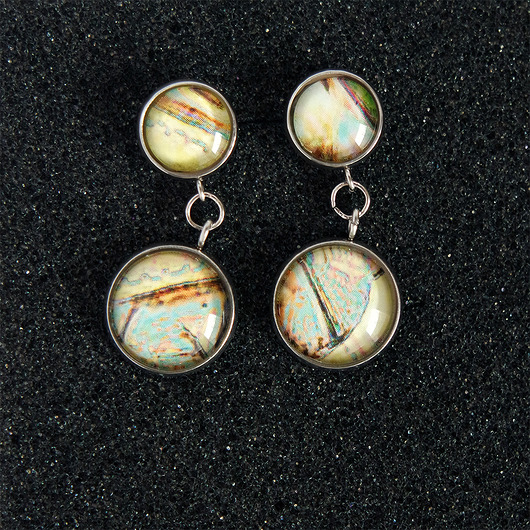 kolczyki szklane Kolczyki - Pastelowe - stal