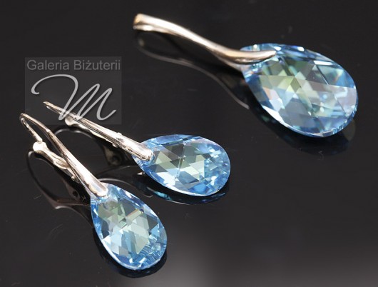 Komplet z kryształów Swarovski migdał mellody