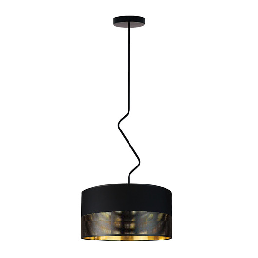 lampy wiszące Czarna lampa wisząca do salonu LED LOZANNA GLAM w kolorze czarnym