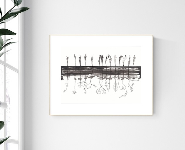 grafika 30X21 cm wykonana ręcznie MiniMalArt