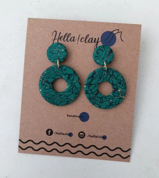 Eleganckie kolczyki Green Hellaclay