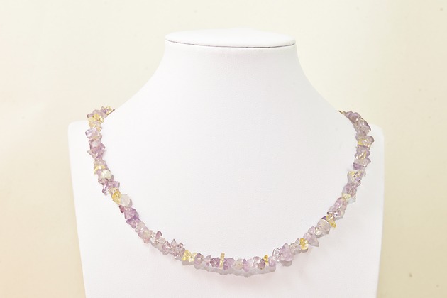 chokery Naszyjnik Korale Choker Ametryn Kamień naturalny