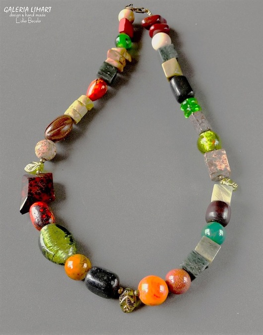 korale Elegancko i unikatowo Naszyjnik z mixu specjalnie dobranych minerałów PREZENT