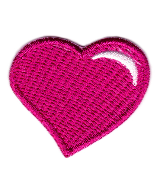 naszywki na ubrania Naszywka naprasowanka SERCE RÓŻ termo haft dla dzieci 4x3,5cm