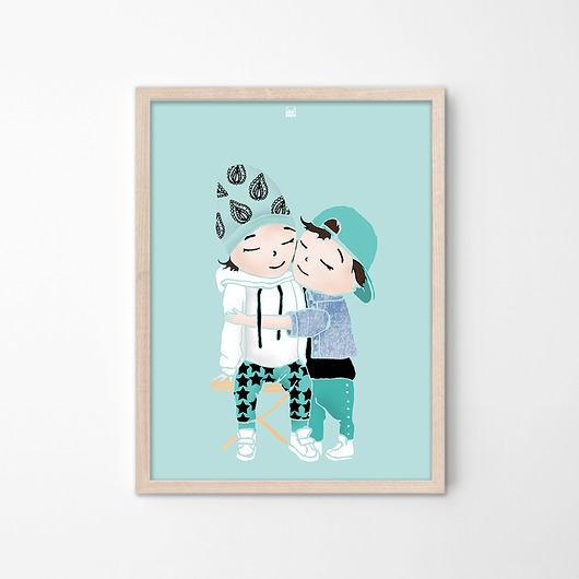 dwóch braci, plakat do pokoju chłopców Mojo Graffi