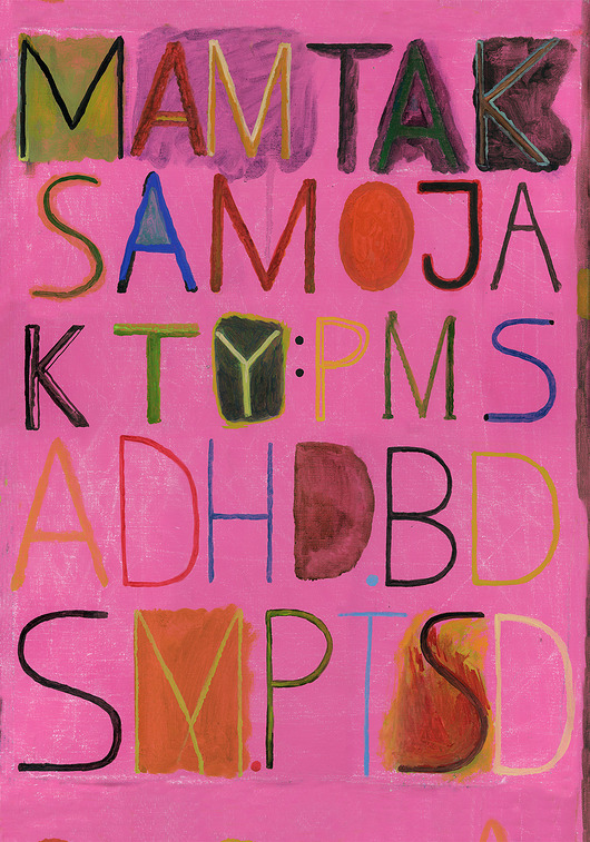 plakaty PMS ADHD BDSM PTSD Różowy plakat typografia prezent dla niej