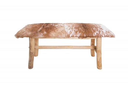 Ławka ławeczka Ball futro brązowa 92cm Home Design