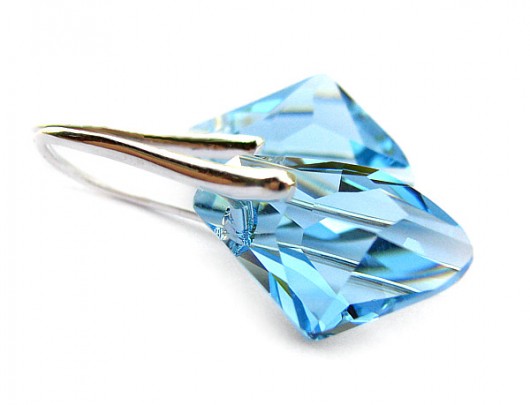 Surowe kolczyki kryształ Swarovski - Rough Aquamarine Marisella