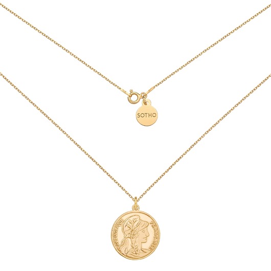 złote naszyjniki Złoty medalion z dużą monetą