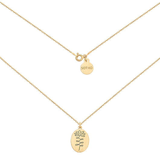 złote naszyjniki Złoty medalion z kwiatem lotosu