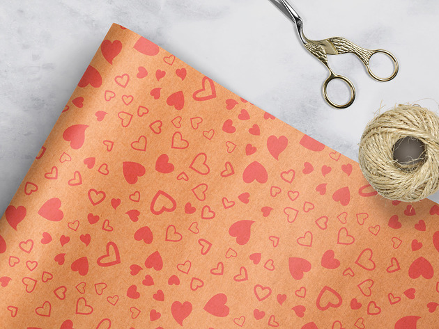akcesoria różne papier do pakowania -  Pink hearts - P-082k
