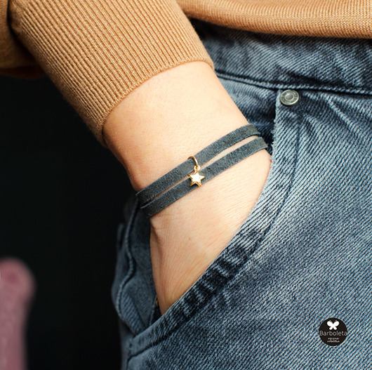 bransoletki skórzane Mini antracite twinkle