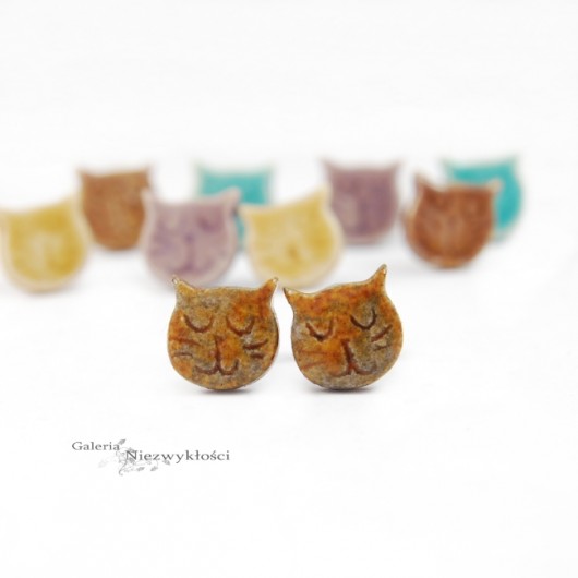 Śpiące koteczki- ceramiczne sztyfty Dorca