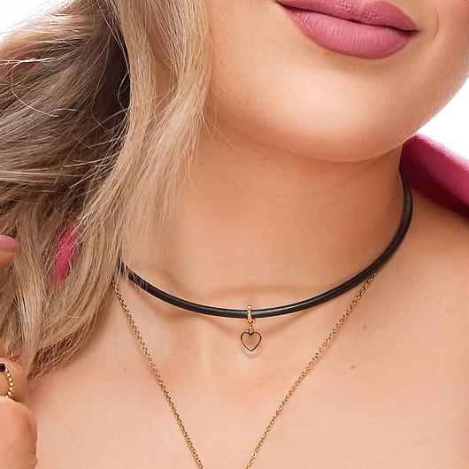 chokery Choker ze skóry Love Heart