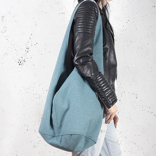 Short Boogi Bag turkusowa  / torebka hobo / boho hairoo