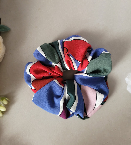 gumki do włosów Gumka Maxi Scrunchie Retro jeans