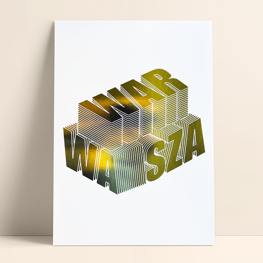 Plakat złocony - WAR SZA WA PADE SPACE