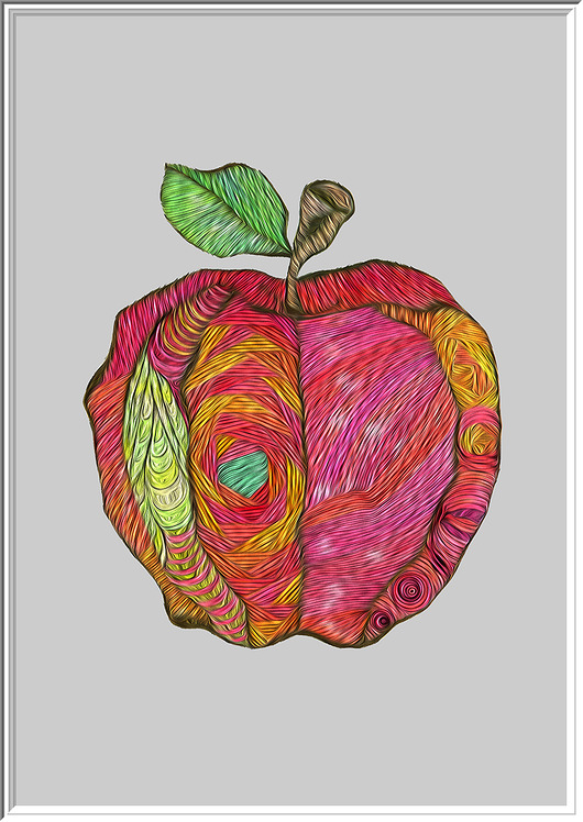 grafiki i ilustracje 93 Jabłko "olej"- rysunek, plakat.