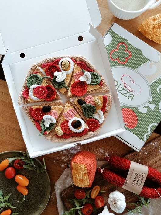 zabawki - inne Szydełkowa pizza -  do dziecięcej kuchni