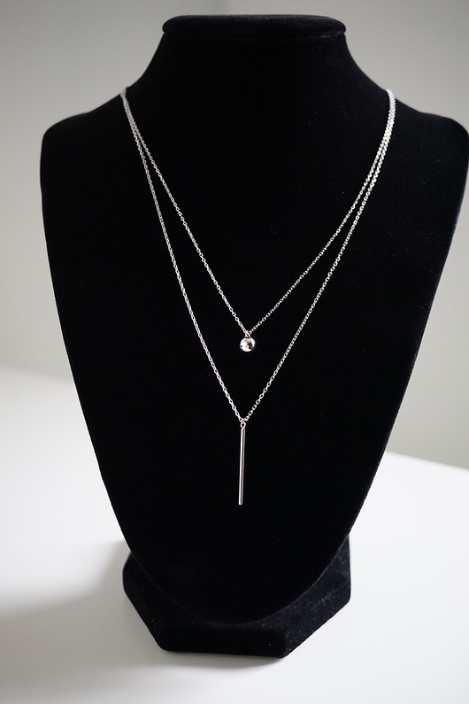 Podwójny naszyjnik z kuleczką srebro 925 VENA Jewellery