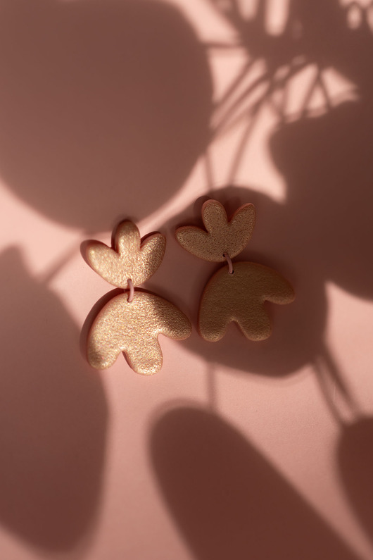 kolczyki z masy plastycznej Wiszące kolczyki TULIPANY