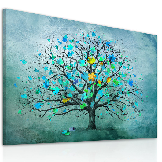 obrazy Obraz na płótnie z drzewem w turkusie 100x70cm