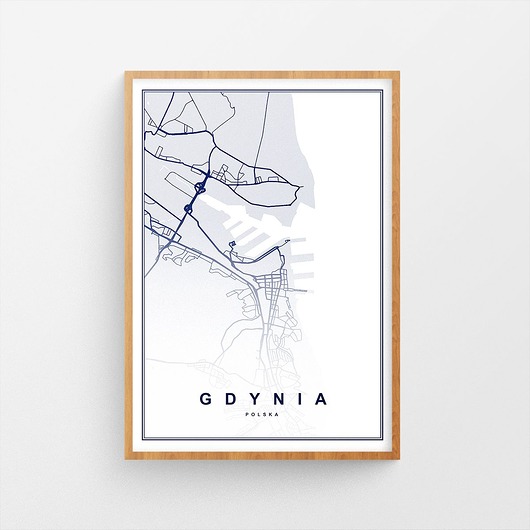 Plakat Gdynia Mapa trochę na ścianę