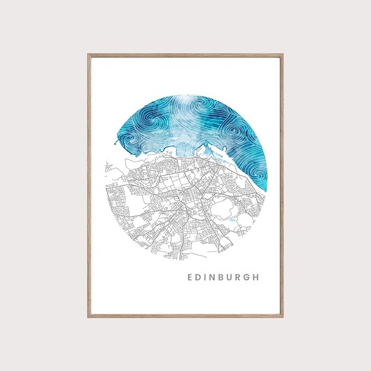 Plakat Edynburg / Szkocja maps by P