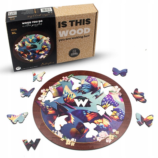 puzzle dla dzieci Puzzle drewniane Motylki  Butterflies  40 elementów  XL