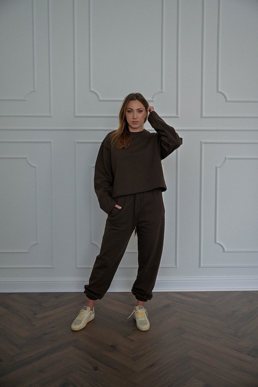 spodnie dresowe damskie Spodnie DONNA chocolate