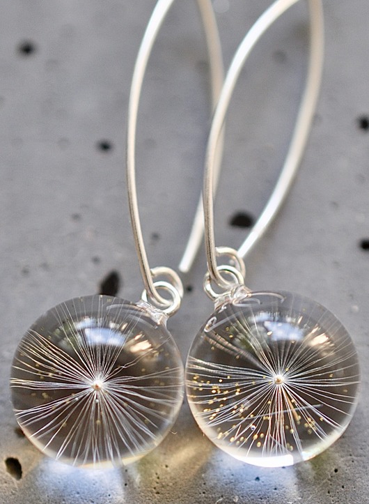Kolczyki srebrne z gwiazdką dmuchawca Grol Jewellery