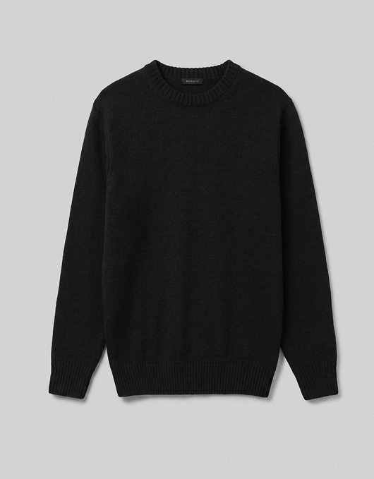 swetry męskie Sweter Staranzano o-neck grafitowy