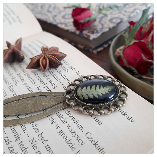 Zakładka z paprocią Figa handmade accessories