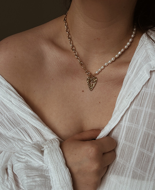 złote naszyjniki Naszyjnik z pereł naturalnych Serce