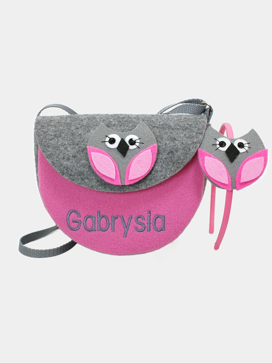 torebki, worki i plecaki dziecięce Mała torebeczka sowa z imieniem plus opaska