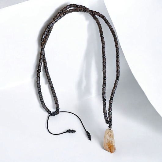 biżuteria męska UNIKAT: cytryn , lawa - naszyjnik MĘSKI