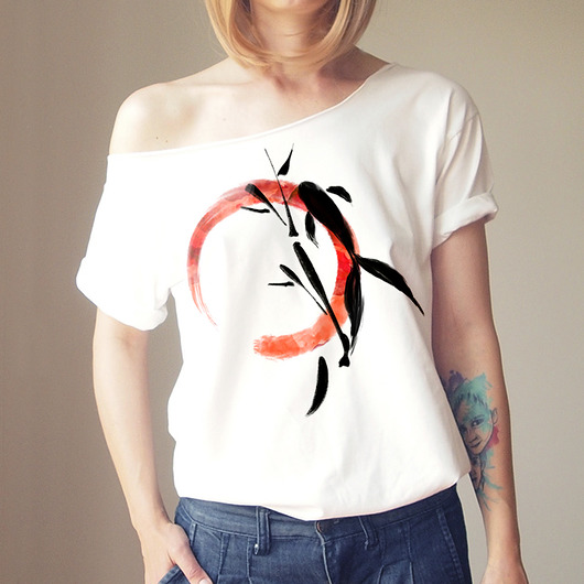 S-XXL Karp kaligrafia Oversize Biały ONE MUG A DAY