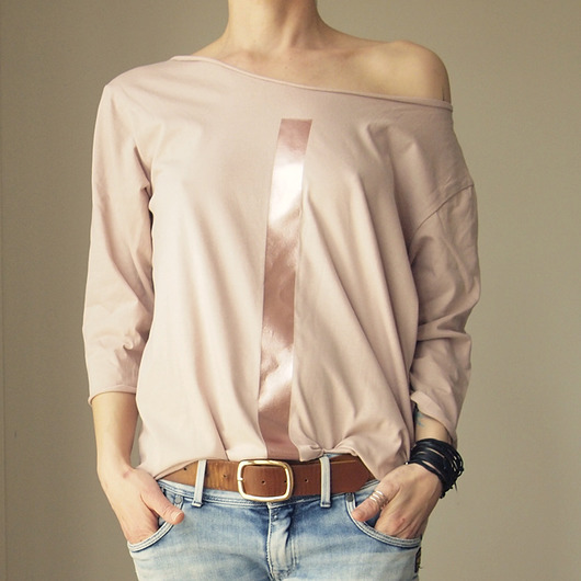 S-XXL Rose gold kreska rose oversize 3/4 ONE MUG A DAY